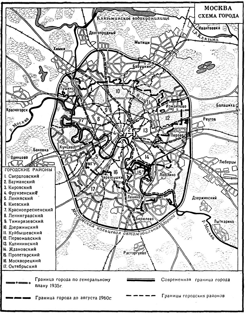 Карта рек в москве