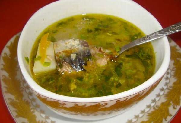 Грибной суп с консервированной горбушей