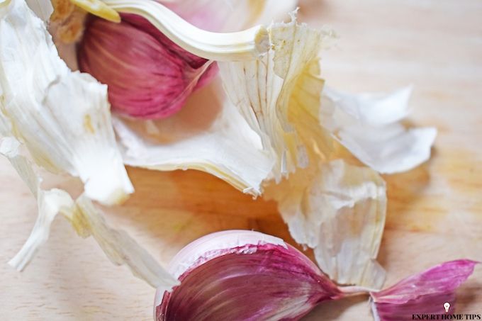 peeling garlic clove