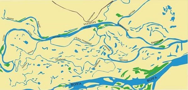 Карта Ахтубы