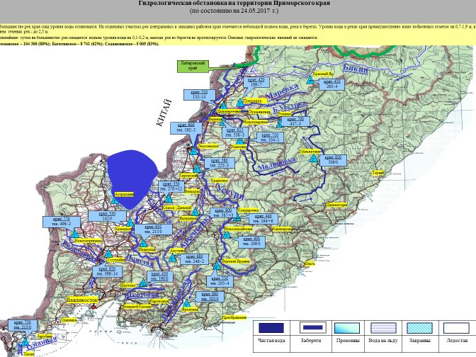 Карта рек приморского края подробная с названиями