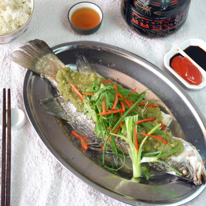 steamed fish with ginger paste