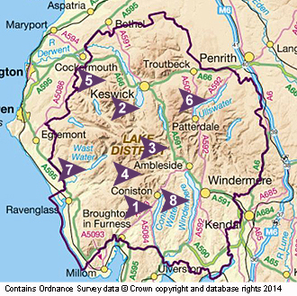 Beginners taster map of the Lake District