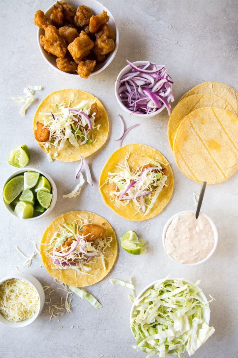 Ingredients for Beer Battered Fish Tacos