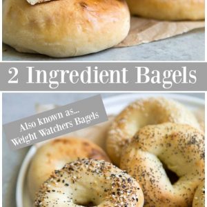 Pinterest collage image for 2 ingredient bagels