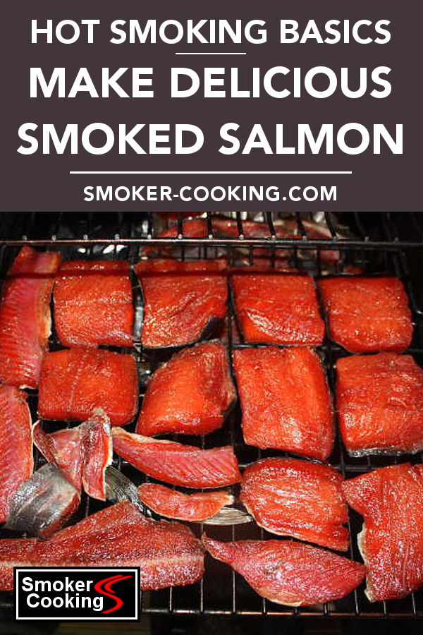 A Rack Full of Salmon Fillet Sections Being Hot Smoked In a Masterbuilt Smoker